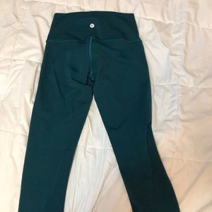 Lululemon Wunder Under Dark Green 25” Leggings